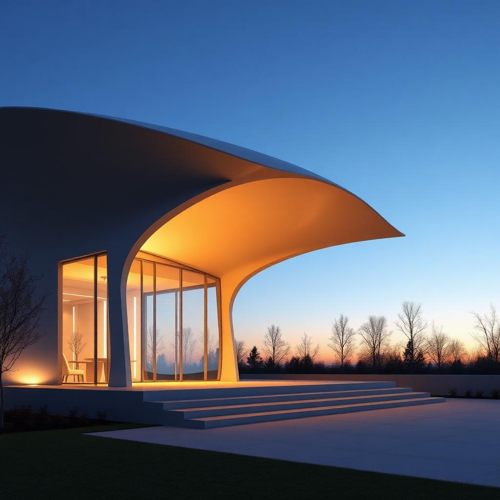 Architectural pavilion with parametric roof